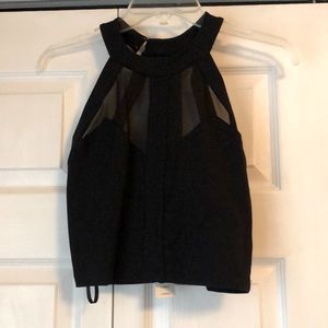 Sexy Black Crop Top with mesh